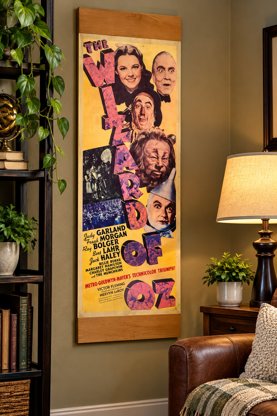 Wizard of Oz Movie Poster Wall Art Judy Garland Vintage Style 36" Tall
